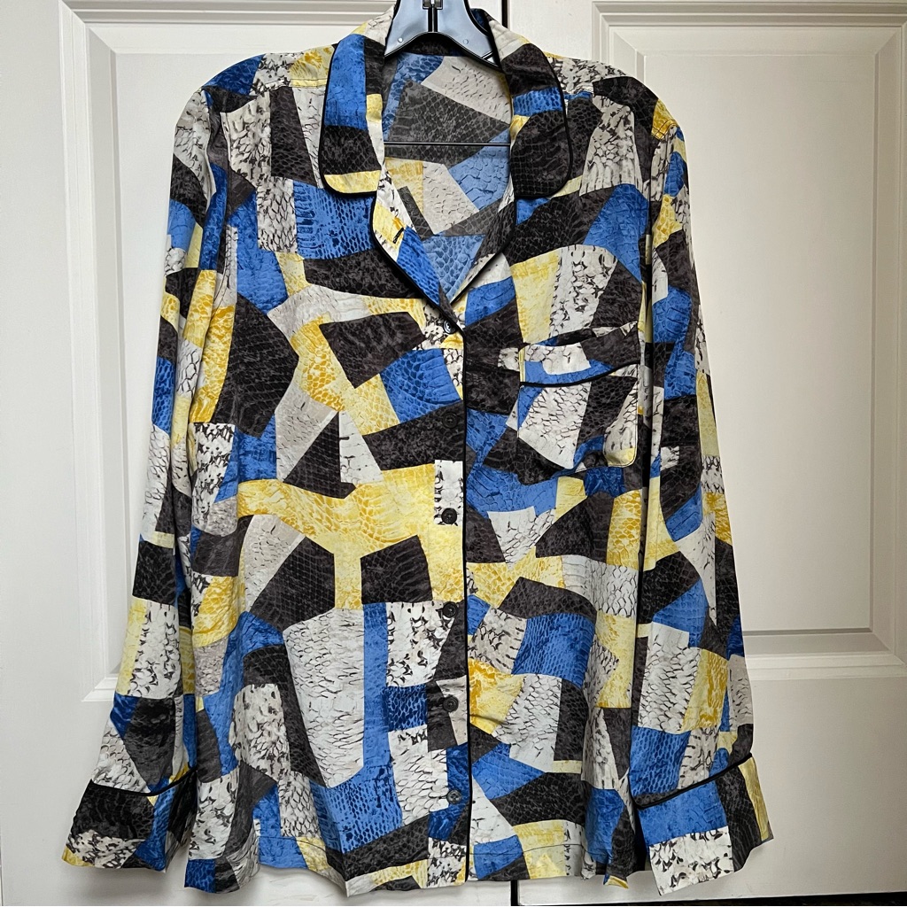 Equipment Lillian Printed Washed-Silk Pajama Set